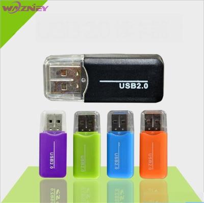 China T-Flash USB 2.0 Mini High Speed ​​Micro TF SD Card Reader With Lid Adapter Memory Card Reader WAZ-CARD1 for sale