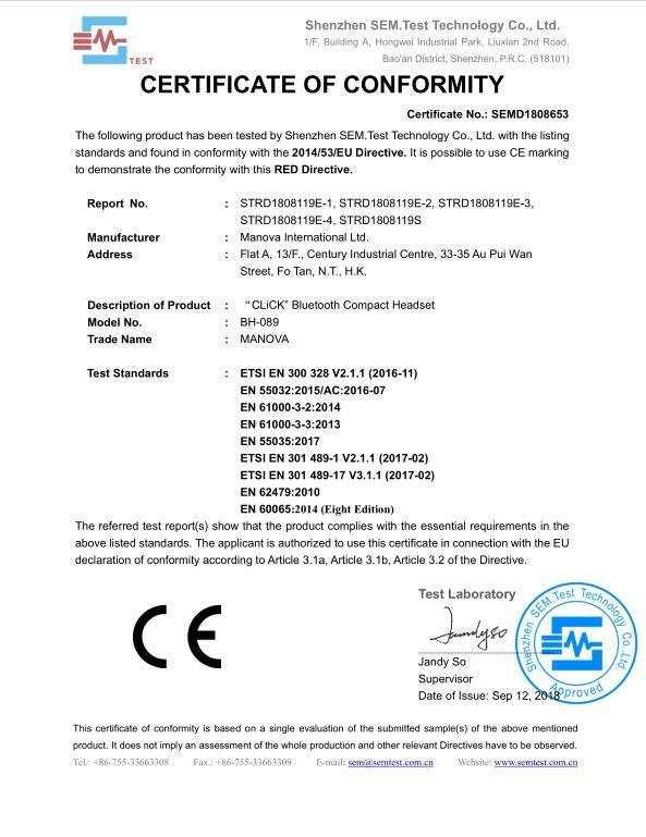 CE - MANOVA INTERNATIONAL LIMITED