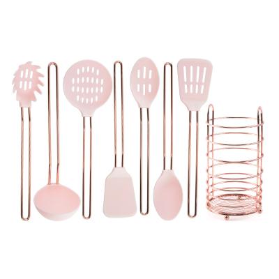 China Sustainable Home Kitchen Accessories 8 Pcs Stainless Steel Kitchen Utensil Silicone Kitchenware Gadgets Sets for sale