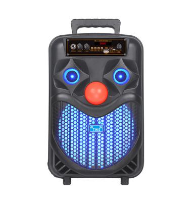 China PORTABLE Factory Wholesale 8 Inch Single Audio With LED Lights Professional Portable Tooth Party Blue Noise Handled Speaker Box for sale