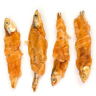 China Hot Selling Customized Fish Wrapped Fish Stocked Chicken Dog Snacks Drying Pet Snacks for sale