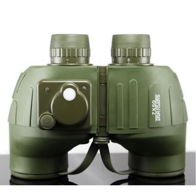 China Bak4 ZIYOUHU 7x50 Professional Army Green Binoculars Range Finder Waterproof Binoculars Telescope with Compass for sale