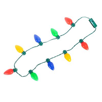 China Hot Sale Fashionable New Product Led Light Christmas Necklace RGB Glowing Light Bulb Necklace for sale