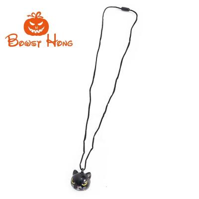 China Halloween LED Popular Festival Atmosphere Ghost Necklace Lanyard Lights Glittering Popular Luminous Necklace Decoration Creative Halloween Gifts for sale