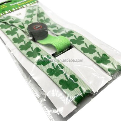 China Festival Decoration St Patrick's Day LED Suspenders Ties Party Holiday Light Ties Non-slip Glowing Elastic Webbing Sling for sale