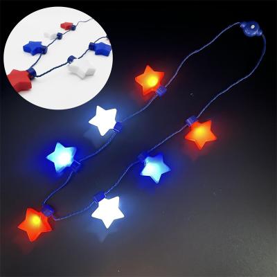 China Fourth of July Festival Decoration Led Bulb Necklace Twinkle Party Decoration Holiday Party Favors 3 Flashing Light Modes for sale