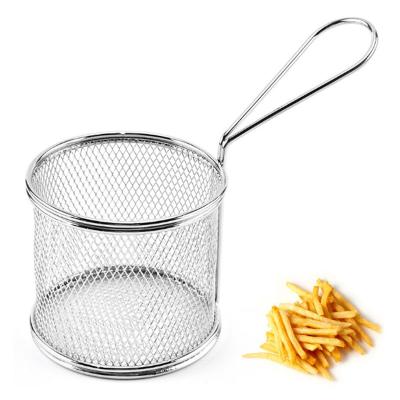 China High Quality Viable Stainless Steel Taco Mini French Fry Basket Mesh Sieve for Fried Chip and Chicken for sale