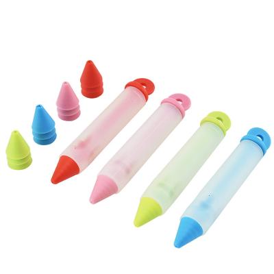 China Sustainable New Design Bpa Free Cake / Colorful Cookie / Pastry / Cream / Chocolate Silicone Decorating Pen for sale