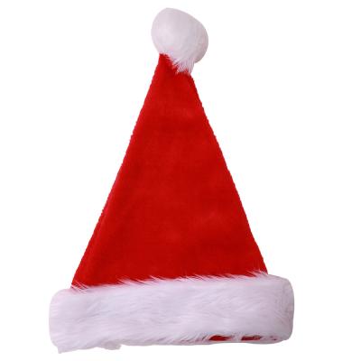 China Hot Sale Plush Christmas Decoration Christmas Hat Velvet Santa Claus Hat for sale