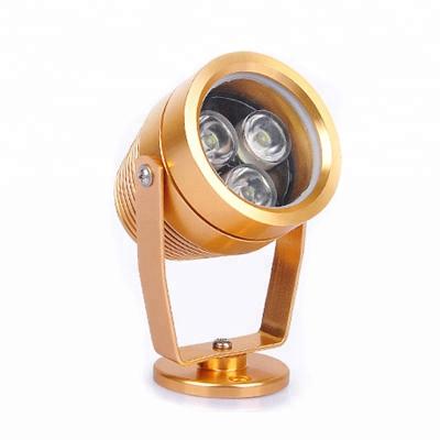 China Theme Park Waterproof Gold Color Shell 3W 5W Garden Lighting Led Spot Light Price for sale