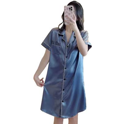 China 2022 summer QUICK DRY hot selling pajamas women shorts sleeved thin ice silk robe women sleepwear for sale