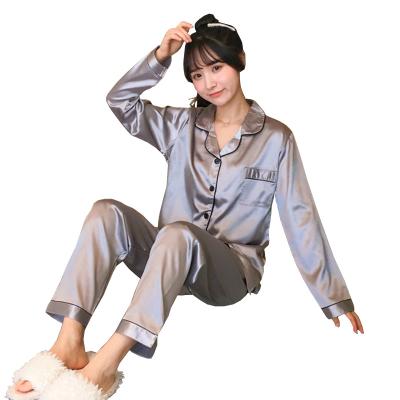 China South Korea's pure silk leisure new QUICK DRY spring of the best-selling long sleeve women's home dress plus size ice cardigan women's pajamas for sale