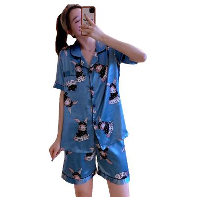 China Factory custom special summer QUICK DRY counter sells hot short sleeve v-neck fashion sexy pajamas party printing for sale