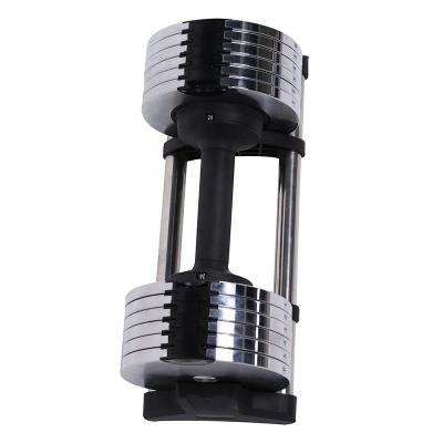 China Barbell Training In Running 24KG Muscle Training Adjustable Dumbbell Set With Base for sale