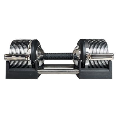 China Eco - Friendly Fitness Dumbbell Adjustable Core Dumbbell Set Non Slip Silver Dumbbell for sale