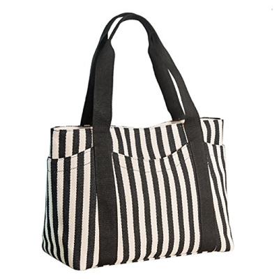 China Lady Canvas Towel Tote Beach Bag, Stripe Canvas Beach Tote Bag Wholesale for sale