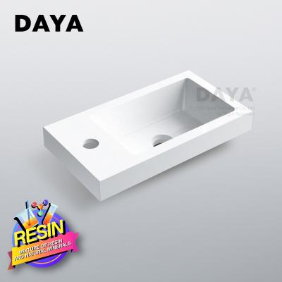 China Small Bathroom Sink Cabinet Easy Clean Lavabo Resin Stone Vanity Wash Basins for sale