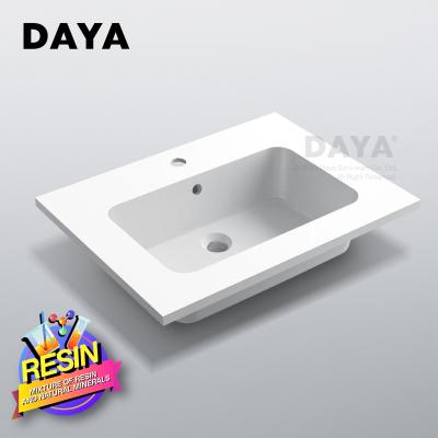 China Factory Supply Resin Basin Wash Basin Easy Clean Artificial Stone Price Single Lavatory Faucet Sink for sale