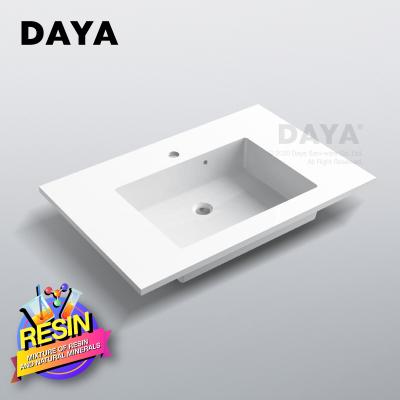 China Competitive Price Bathroom Stone Wash Basin Resin Lavabo Marble Easy Clean Sink For Bedroom Decoration for sale