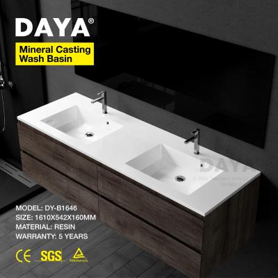 China Easy Clean Solid Surface Artificial Stone Wash Basin Pedestal Bathroom Basin for sale