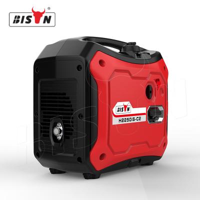 China Bison China Silent Type 2 KW 2000W 2 KVA Digital Gasoline Inverter Generator Set 480x285x460mm for sale