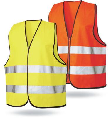 China Hi-Strength Safety Vest Polyester / TC Soft Hi-Strength Tape Safety Vest Personal Protective High Reflective Yellow / Orange for sale