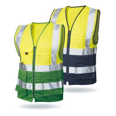 China Soft High Visibility Vest Class 2 Reflective Safety Construction Vests ANSI Standard With Multi Pockets for sale