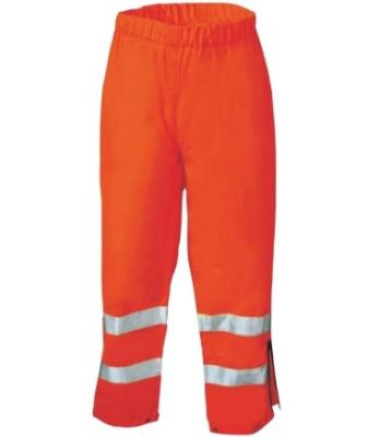 China Water Proof EN20471 High Visibility Safety 300D PU Coated Oxford Rain Pants Adjustable Button for sale