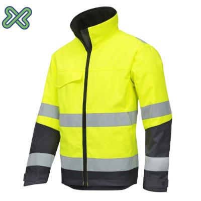 China High Quality E-burst Front Winter Autumn No Lining Zipper Softshell Hi Vis Yellow Unisex Safety Jacket Security Officer Jacket OME for sale