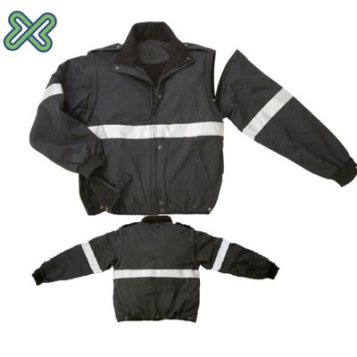 China Work Safety Vest 2 IN 1 Black EN343 Reflective Safety Vest Jacket With Reflective Marking for sale