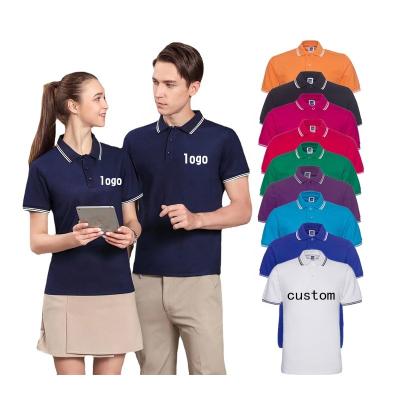 China Anti-Wrinkle Promotional Custom Logo Polo Shirts 65 Cotton 35 Polyester Sports Golf Polo Shirts for sale