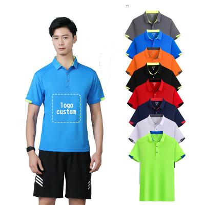 China Promotional Anti-Wrinkle Logo Lapel T-shirt Custom Made 100% Polyester Non-pilling Mens Sports Polo Shirt for sale