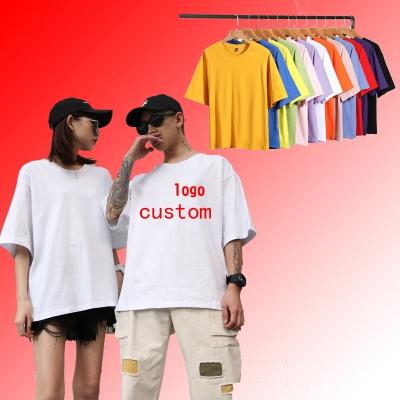 China 2022 new Anti-wrinkle solid color oversized T-shirt for men and women Harajuku oversized T-shirt the summer casual fashion retro for sale