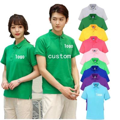 China Reliable Quality Anti-wrinkle Solid Color Short Sleeve Lapel Polo Shirt Custom Men's T-shirts and Logos for sale