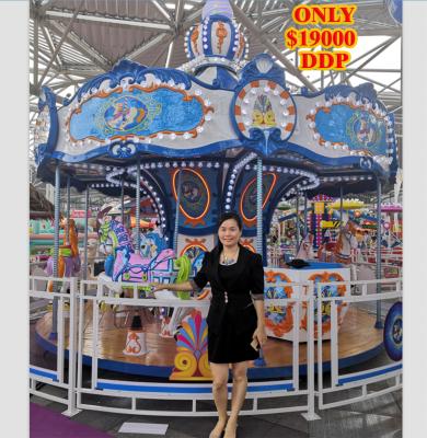 China Classic Fiberglass Amusement Park Outdoor Ride 12 Seats Carousel|Factory Price Luxury Carnival Rides Merry Go Round Game For Sale for sale