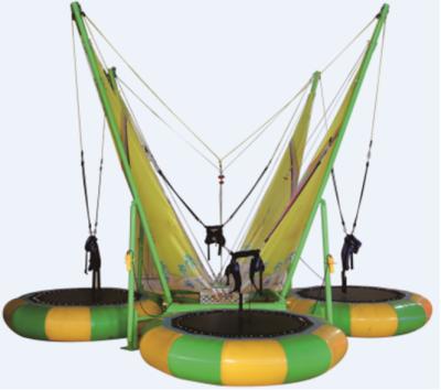 China Amusement park kids metal one bungee trampoline+4 person outdoor trampoline for sale