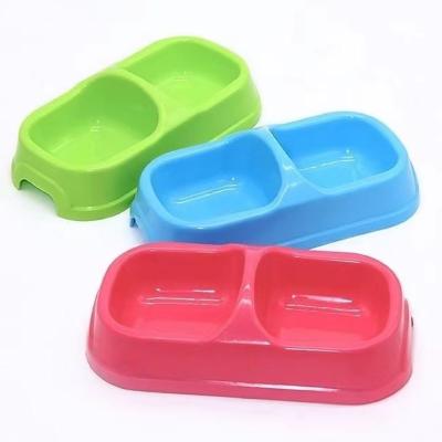 China Viable high quality cheap price plastic dog tools with customer design in pet stock double bowl for sale