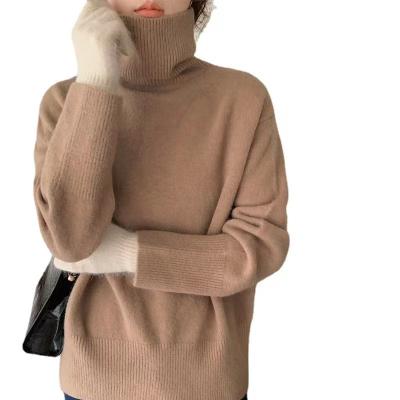 China Cashmere Cashmere Elegant Turtle Neck Women Sweater Soft Knitted Basic Pullovers O Neck Loose Warm Female Knitwear Jumper for sale