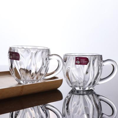 China Vintage 160ml Drinking Glass Water Wine Coffee Juice Milk Mug Cup Crystal Wedding Mug Embossed Viable Clear for sale