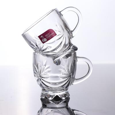 China 2023 High Quality Viable Transparent Glass Milk Glass Cup Espresso Glass Cup Coffee Mugs for sale