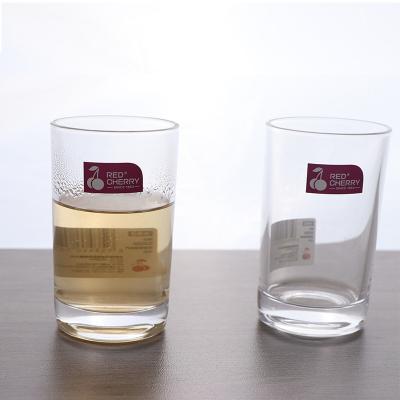 China Custom CLASSIC transparent thick cup hot water home logo glass mug set 6 pcs round shape glass mug for sale