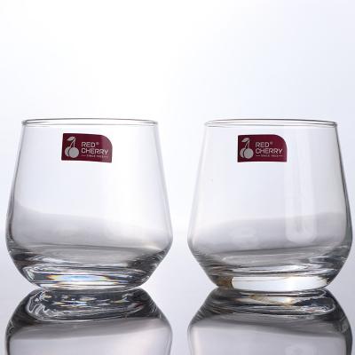 China Factory Fashion Red Wine Glass Cup 11oz Tumbler Juice Water Glass Stemless Whiskey Clear Drinking Glasses For Wedding for sale