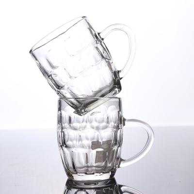 China Beer mug glass with handle factory direct sale mug draft beer frosted beer mug craft glass beer mugs for sale