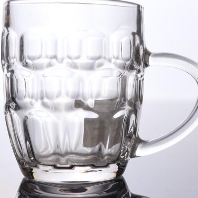 China Beer mug glass with handle beer mug style frost glass beer mug cheap marketing clear beer mug for sale