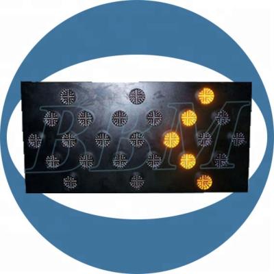 China Cold sheets; 25 Lamps Yellow Arrow Led Boards Flashing Sign for sale