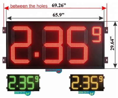 China Oil Station 24inch Height Digits Gas Price Led Sign Board for sale