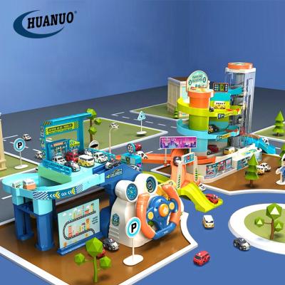 China Slot Toy Kids City Slot Parking Lot Steering Wheel Toys Driving Simulation Car Track Toy for sale