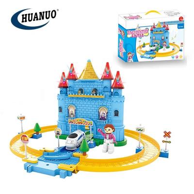 China 24pcs Slot Toy Kids Cute Enchanted Castle Track Toy Track Set With Music As Gift for sale