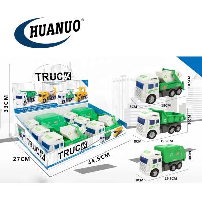 China Plastic Rubbing Toy Kids Toy Car City Inertia Car Green Garbage Truck Toy for sale