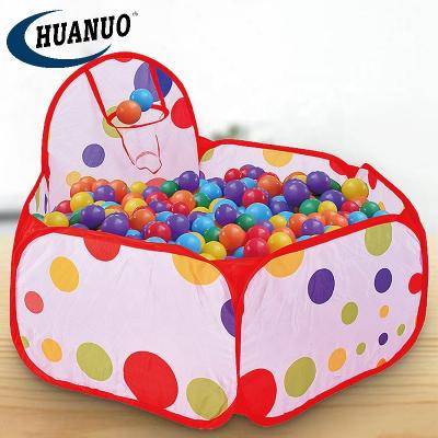 China Sports Play Wholesale Indoor Play House Kids Baby Ball Pit Baby Pool Tent Toy With Basketball Hoop for sale